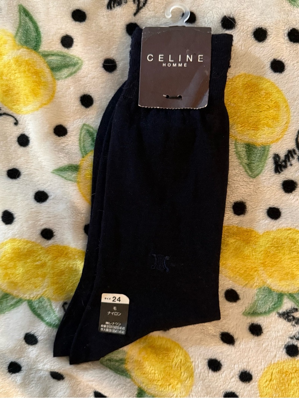 Vintage Celine Homme Dress Socks - NWT Black Made in Japan